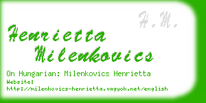 henrietta milenkovics business card